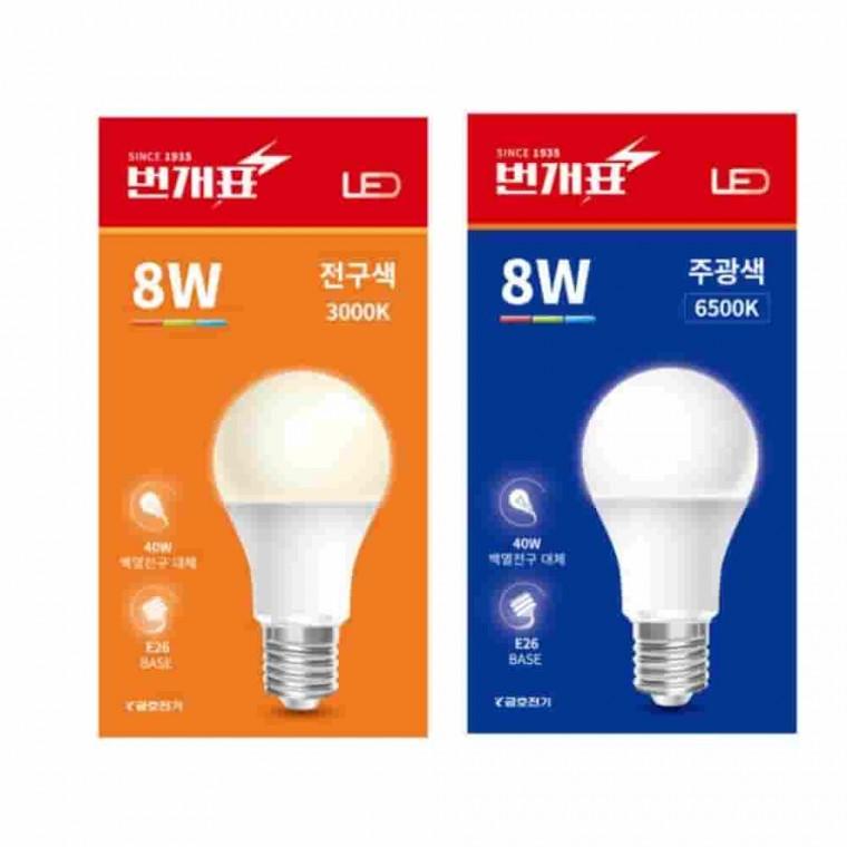 LED전구 8W 알전구 LED볼조명 벌브전구 LED볼전구 LED램프