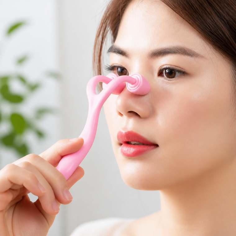 코셰이퍼 코높이 클립 콧대 교정 롤러 마사지기 핑크
