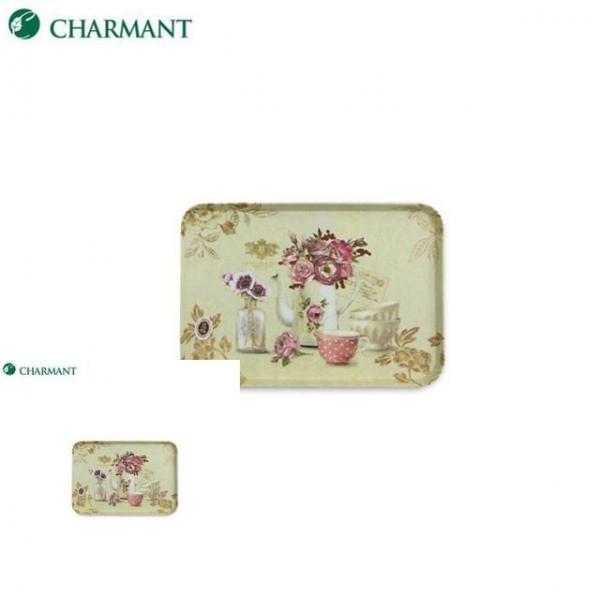 로즈와인 스퀘어 쟁반 중형 빵트레이 멜라민쟁반