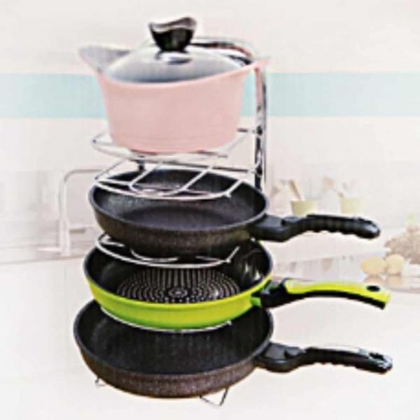 후라이팬 5단 거치대 냄비뚜껑받침 프라이팬정리대