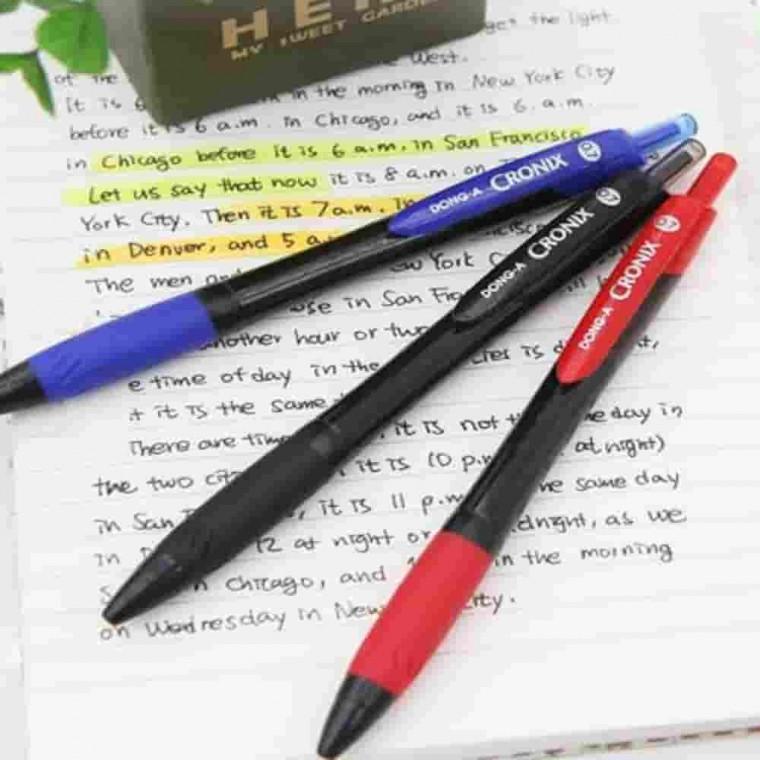 크로닉스 1.0mm 적색 문구용품 휴대용볼펜 빨간볼펜 사무실볼펜