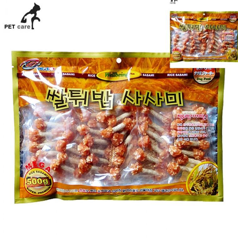 반려견간식 강아지육포간식 강아지훈련간식 애견간식 애완견간식 쌀튀밥 덤벨 사사미 500g