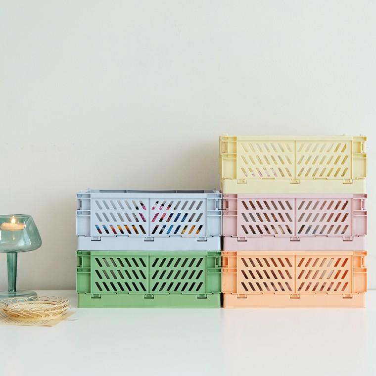 파스텔 접이식 소형 폴딩박스 정리함 소품함 5color