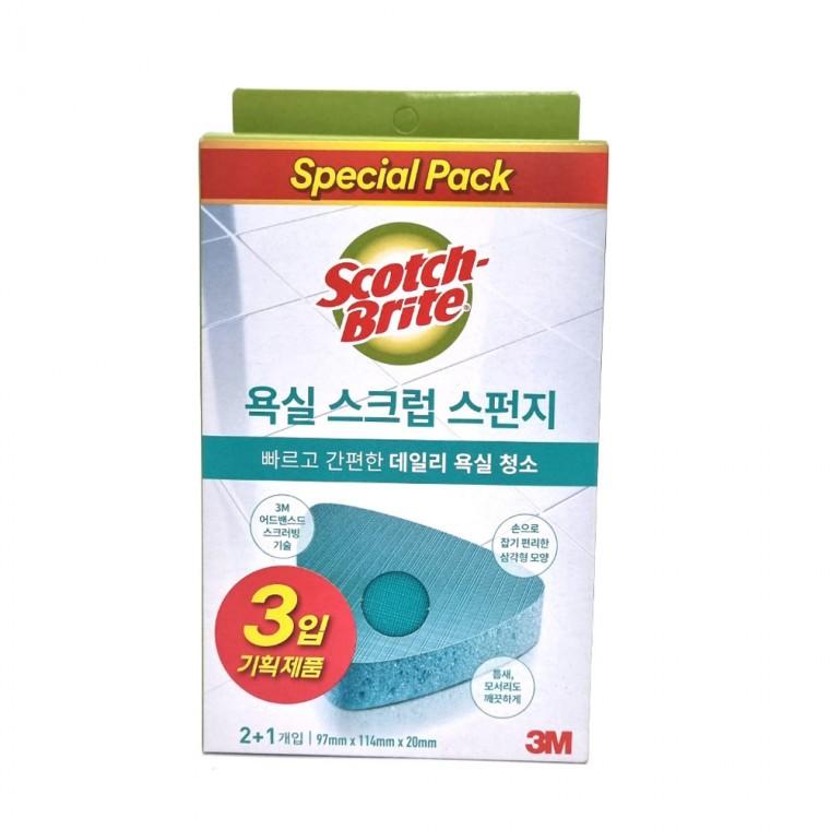 3M 욕실용 스크럽 스펀지 2+1개입