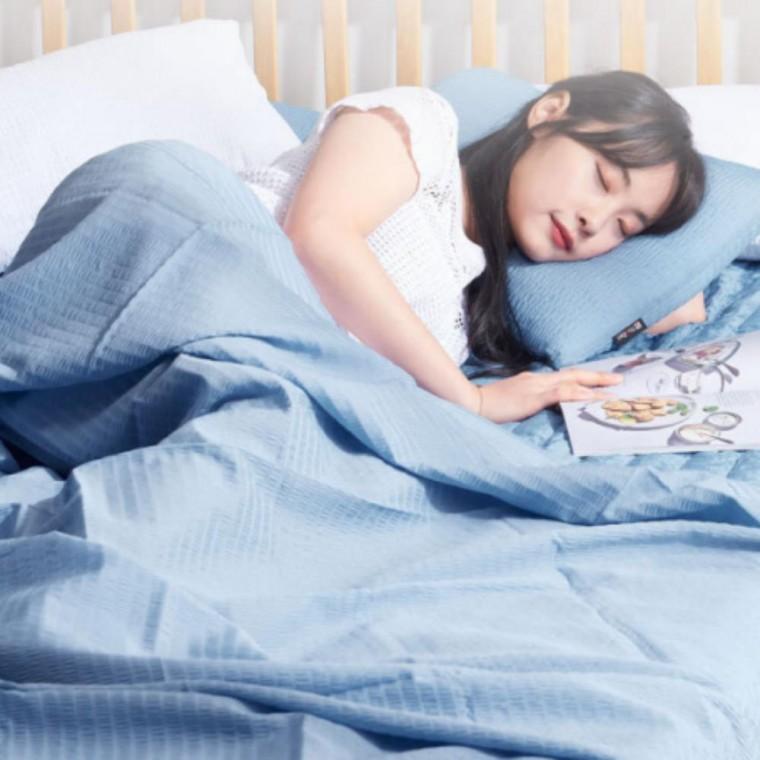 시원한 얇은 홑겹 침구 이불 시어서커 홑이불 그레이