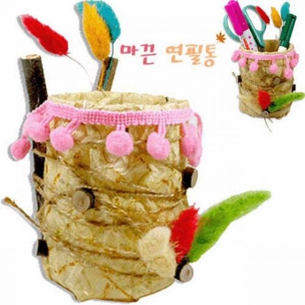 유아미술 어린이용 마끈연필통만들기