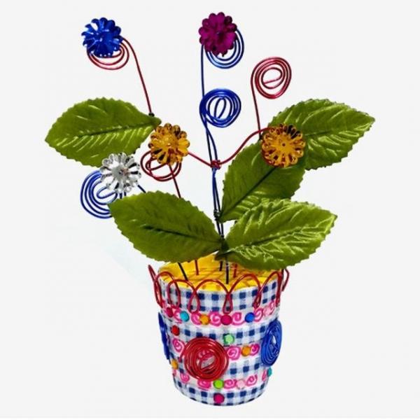 유아미술 어린이용 와이어 꽃 화분 만들기