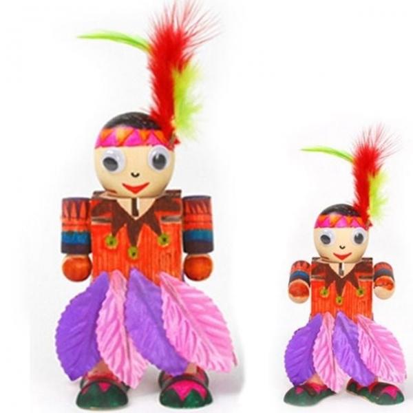 유아미술 어린이용 인디언목각인형만들기