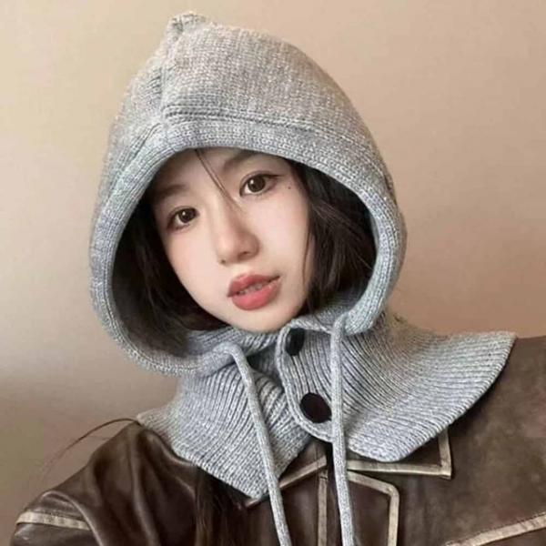 겨울 후드넥워머  여자후드워머 겨울후드모자 니트워머