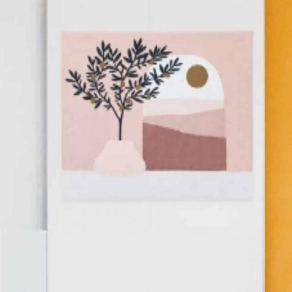 핑크 석양 패브릭 포스터 S 인테리어용품 인테리어명화 유화그림