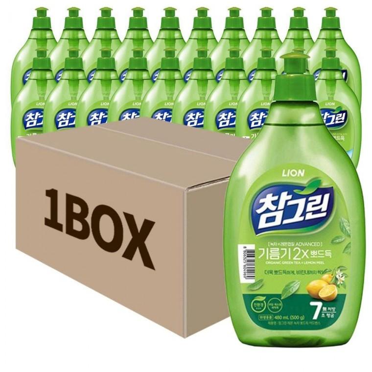 참그린 기름기 뽀드득 주방세제 용기 500ml 21입 박스 대용량 설거지
