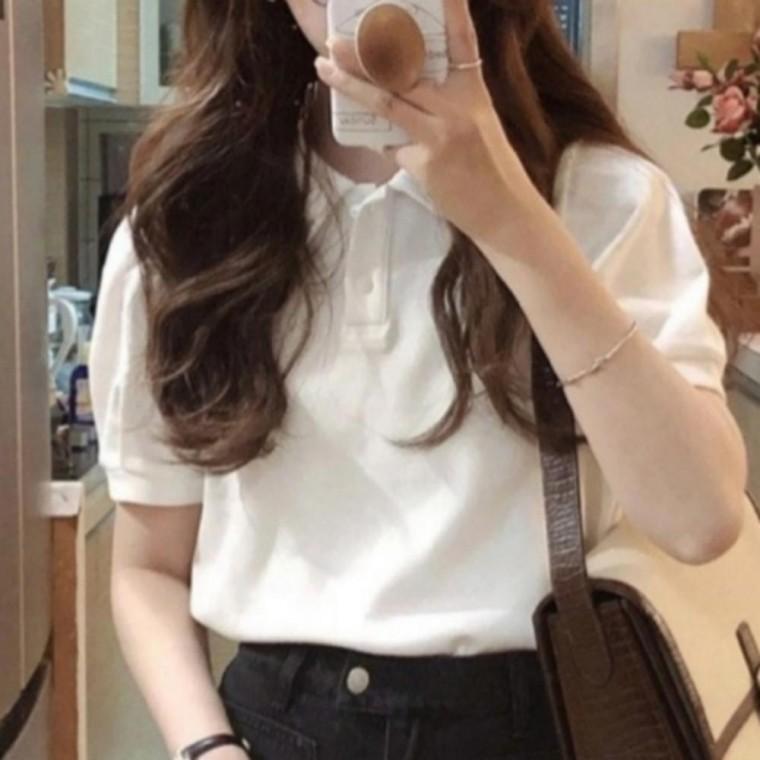 카라 반팔 티셔츠 여성 여름 데일리 무지 베이직