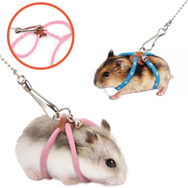 햄스터 하네스 길이조절 소형 동물 리드 줄 산책 외출 고슴도치 저빌 기니피그