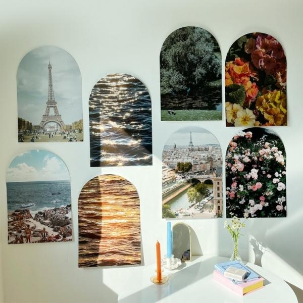 창문 아치형 인테리어 포스터 10종 [ 아치 바다 윤슬 풍경 유럽 모던 벽 장식 대형 아트포스터]
