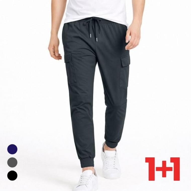 1+1 냉감 남자 여름바지 작업복 카고 조거 바지 팬츠
