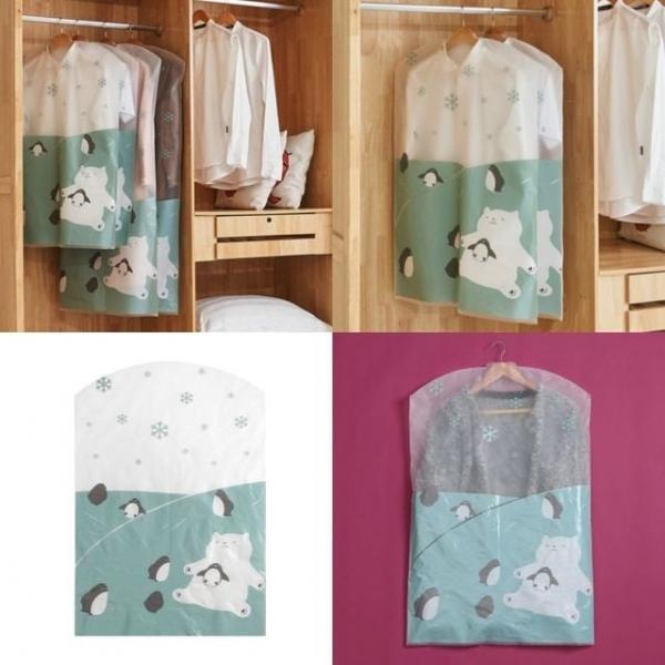 반투명 옷커버 2p세트 북극곰 60x90cm 옷먼지커버 의류커버옷커버