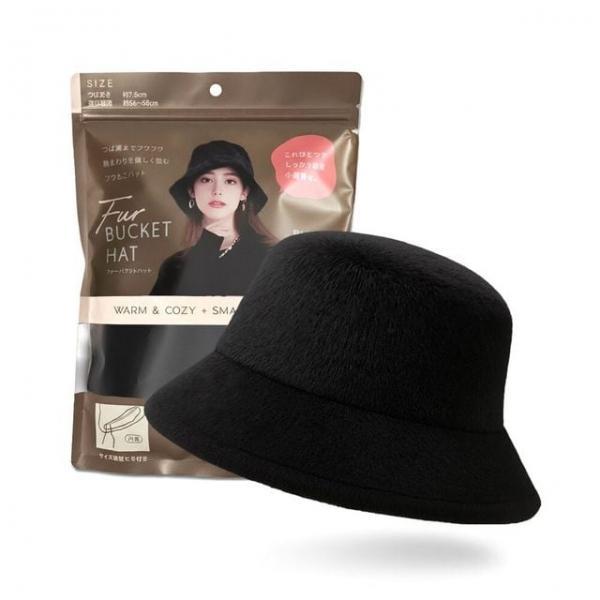 퍼 버킷햇 블랙 여성모자 벙거지모자
