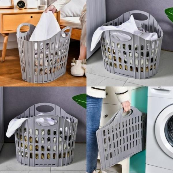 폴딩 플라스틱 빨래바구니 세탁바구니 빨래주머니
