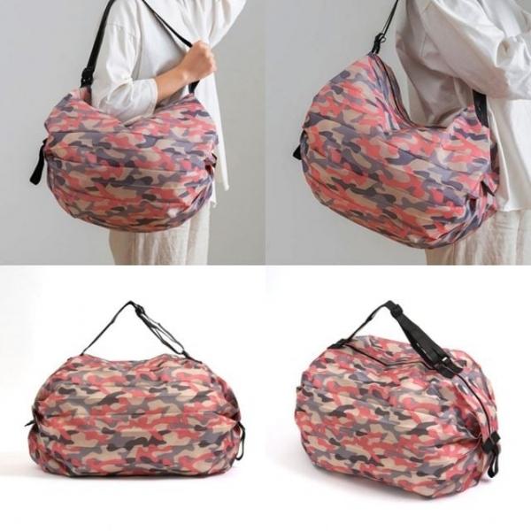 2way 대용량 시장가방 50x35cm 핑크 장바구니가방 접이식시장가방