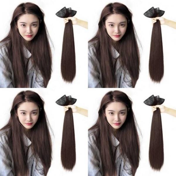 똑딱이 부분가발 3p세트 60cm 레드브라운 패션부분가발 여성헤어