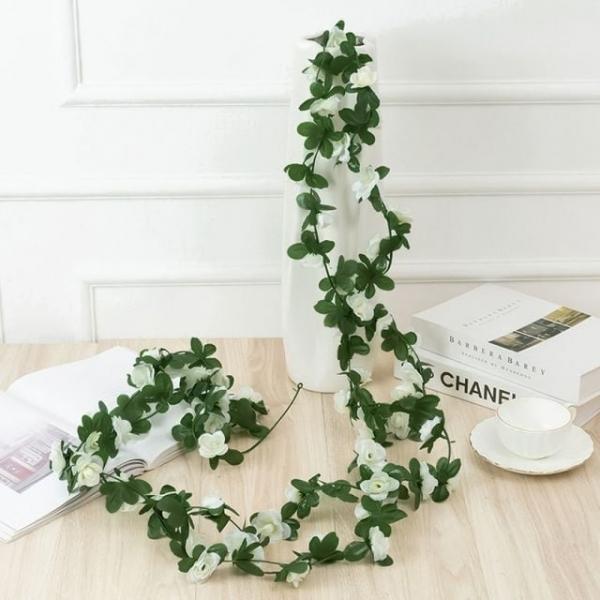 장미 조화 넝쿨 화이트  인테리어넝쿨조화식물 인조식물