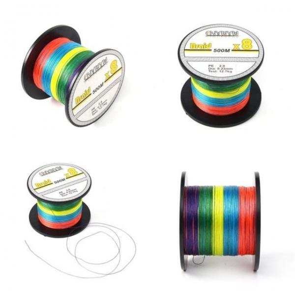 8합사 낚싯줄 2호 500m 5색 낚시줄 합사줄