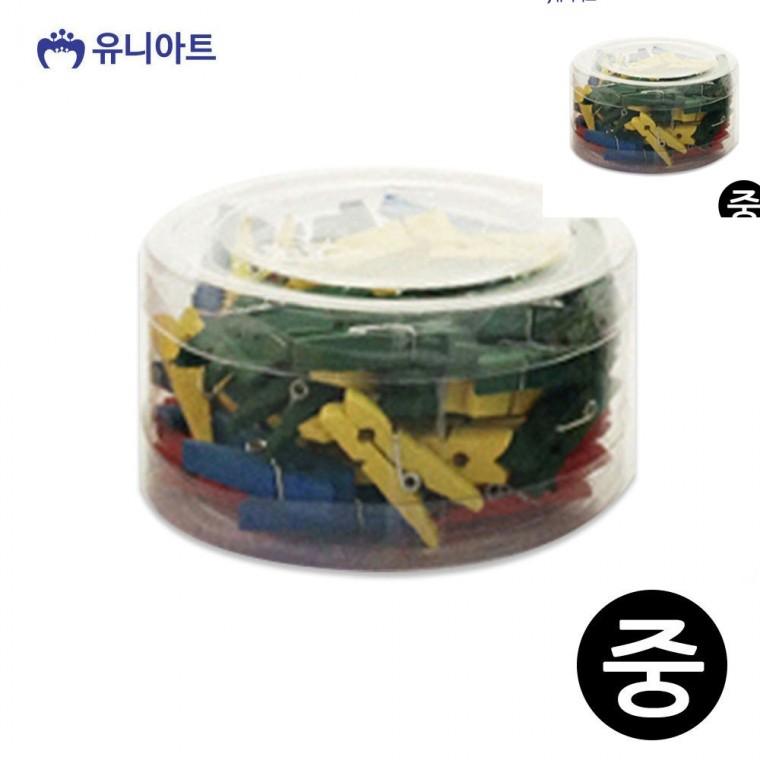 칼라 나무집게 중 통 사진걸이집게 POP집게 메모걸이