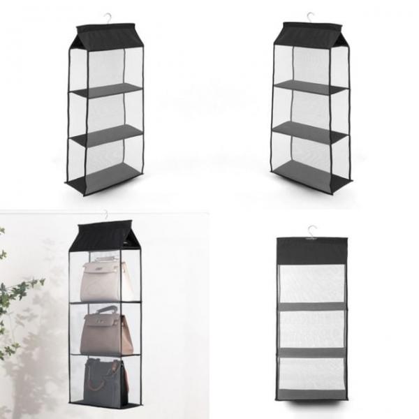 3칸 가방정리대 블랙 가방보관 가방보관함