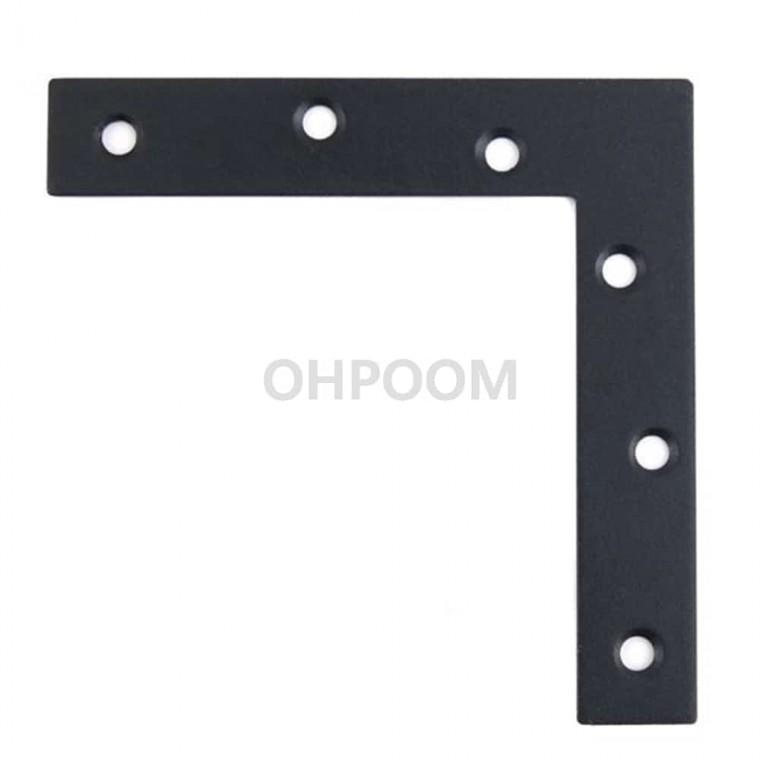 평철규격 스틸평철 철물부속품 보강철물 평철브라켓 평철 120x120x2T 흑색 22mm