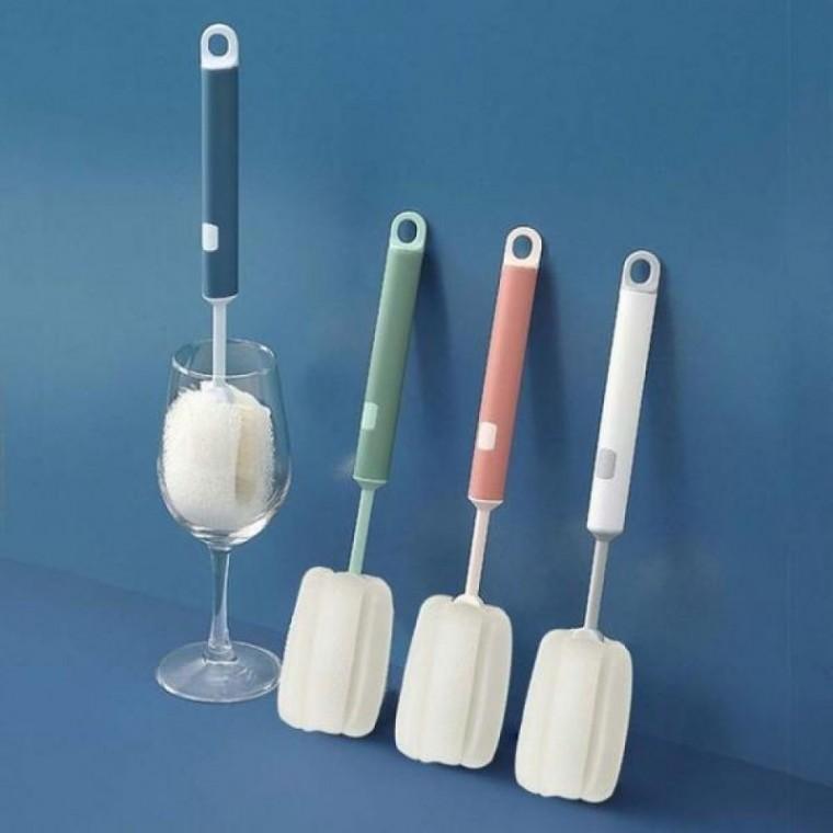 거품잘나는 설거지 세척 젖병 수세미 스펀지 교체형 컵 세정 브러쉬 텀블러 물통 물병 닦는 병 솔 용품