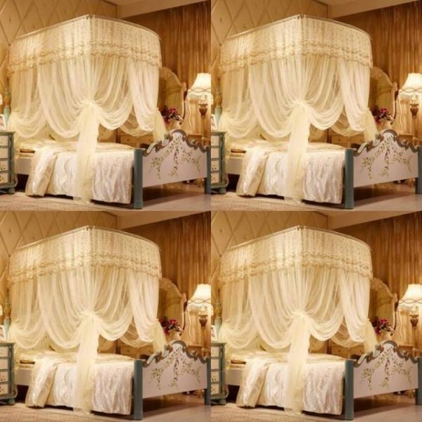 커튼형 침대모기장 150x200cm 베이지 47191 부모님방모기장 침대방충망