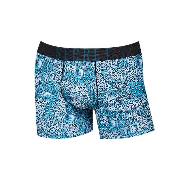 TRY 블루 호피 무늬패턴 남성 팬티 1매 (청록)