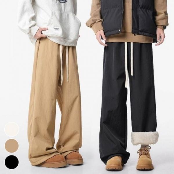 보온 패딩스타일 밴딩 겨울 남성 따뜻한 방한 퍼기모 팬츠 밴딩팬츠 기모 남자 패딩 방한팬츠 벨벳 겨울