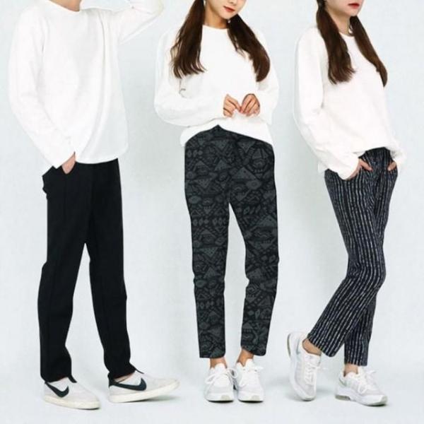 남녀공용 융털 기모바지 빅사이즈 겨울 작업복 바지 밴딩팬츠 여성 바지 남자 겨울 츄리닝 여자 남성 기모