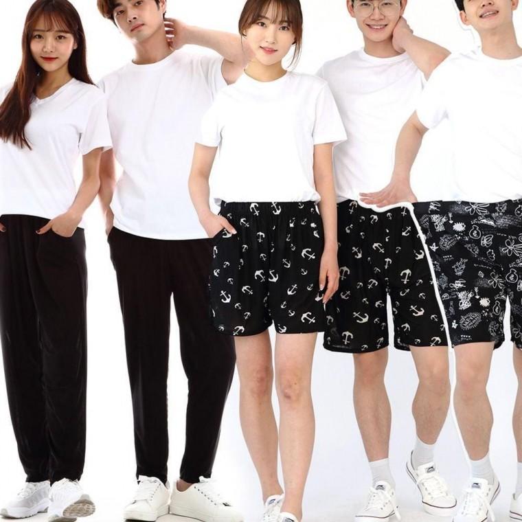 아이스 쿨바지 패턴 쿨반바지 남성 여성 빅사이즈 잠옷 여름 바지 라운지 데일리