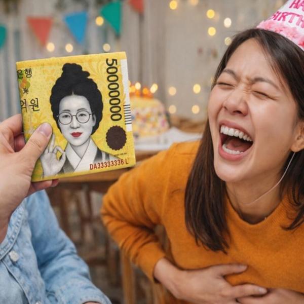 부자 행운 지갑 부자되는 선물 오십억 은퇴 반지갑 킹받는 선물