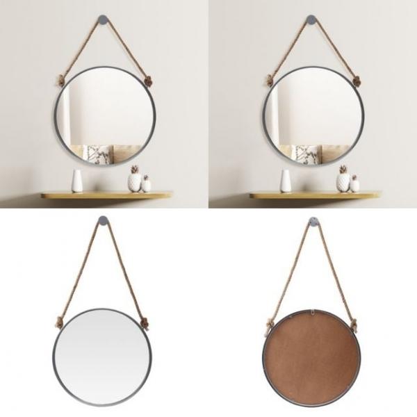 스트랩 벽거울 50cm 실버 인테리어벽거울 원형벽거울