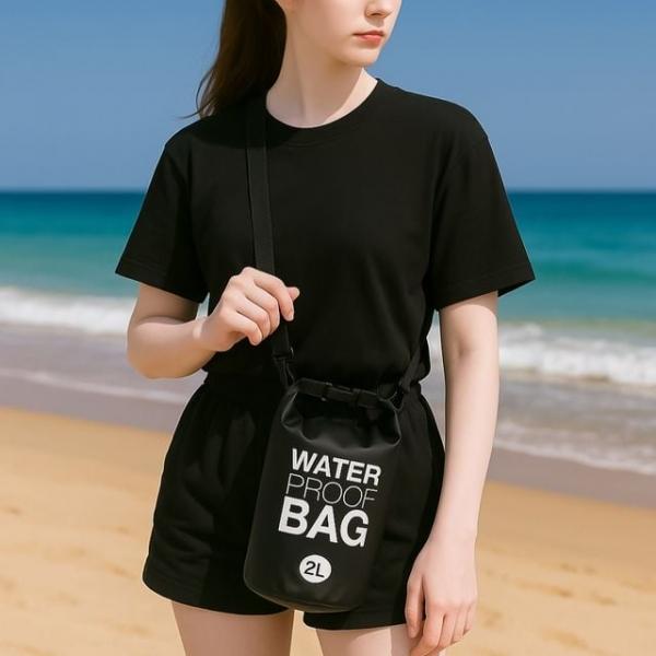 워터 방수백 2L 블랙  물놀이방수가방 수영백팩