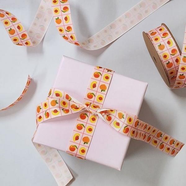 리본 끈 포장 선물 예쁜 귀여운 복숭아 포장재 다용도포장