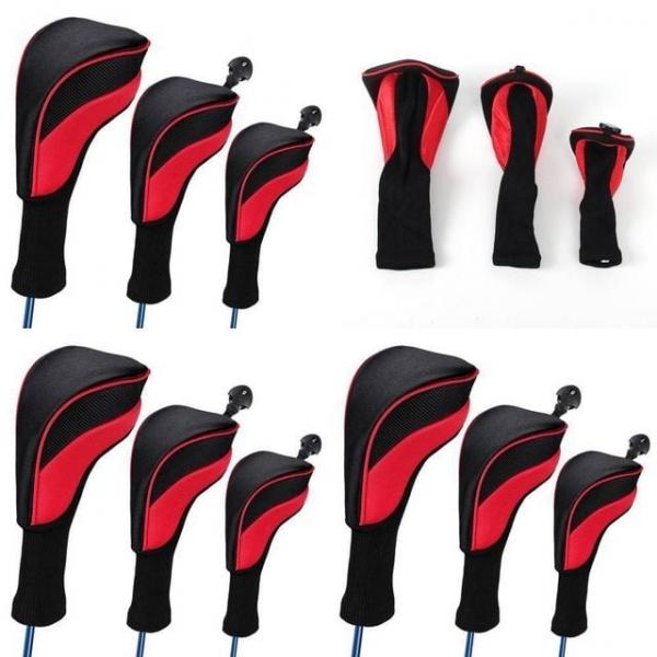 넘버링 골프클럽 헤드커버 3종세트 레드 드라이버헤드커버 골프소품