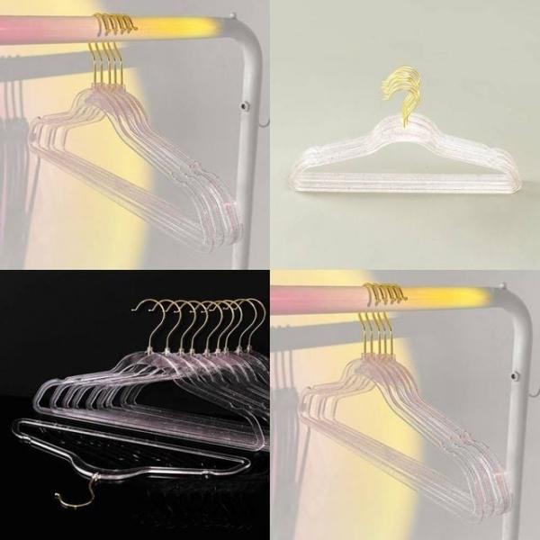 라운드 옷걸이 10p세트 레드 펄 골드고리 코트옷걸이 니트옷걸이