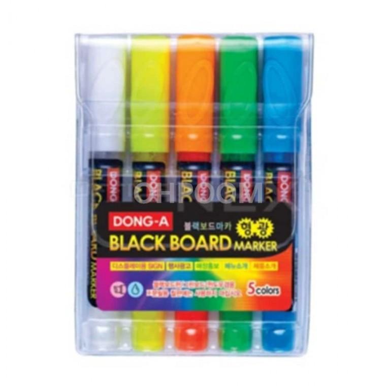 블랙 네온보드 마카 5색세트 5.0mm 블랙보드마카5색 색깔보드마카 마카펜