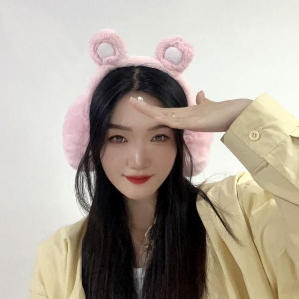 핑크베어 퍼 귀마개 여성귀마개 등산귀마개