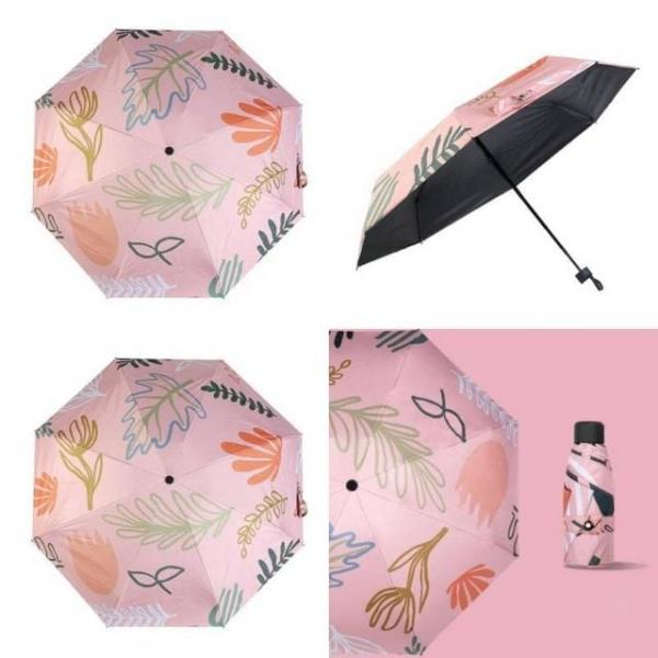 컬러아트 UV차단 5단 양산겸 우산 핑크 여행용우산 휴대용우산