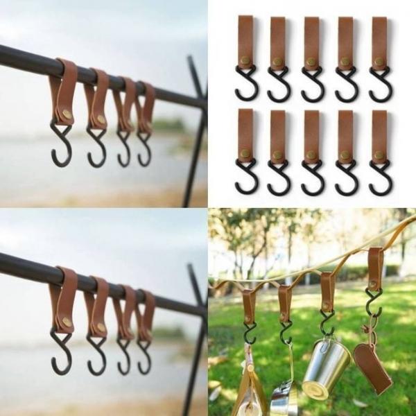 캠핑 인디언행어 고리 10p세트 브라운 걸이 캠핑용