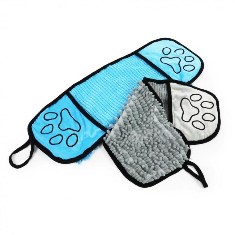 장갑형 강아지 건조타월 블루