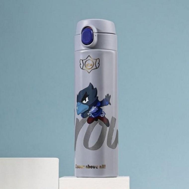 원터치 이중 텀블러 스텐 브롤스타즈 엣지 500ml 크로우 더보틀