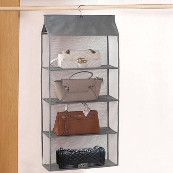 가방 정리함 4단 그레이 가방보관 수납함