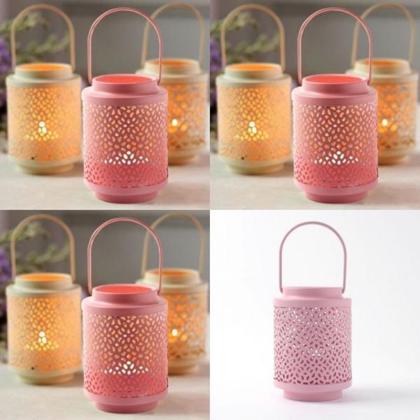 철제 캔들홀더 패턴 A 핑크 캔들트레이 초홀더