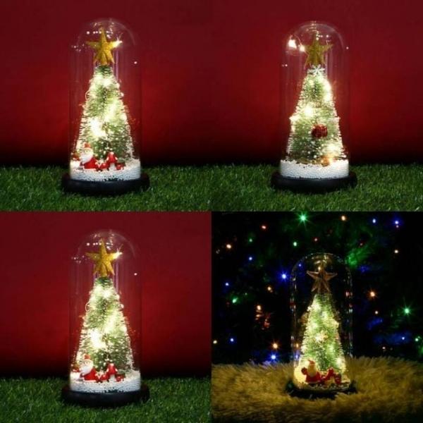 LED 유리돔 크리스마스 트리 무드등 산타 선물 인테리어 미니트리무드등